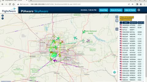 September 2nd 2022 time lapsed piaware for phoenix az