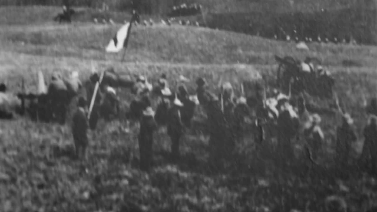 English Lancers Charging At Modder River (1900 Original Black & White Film)