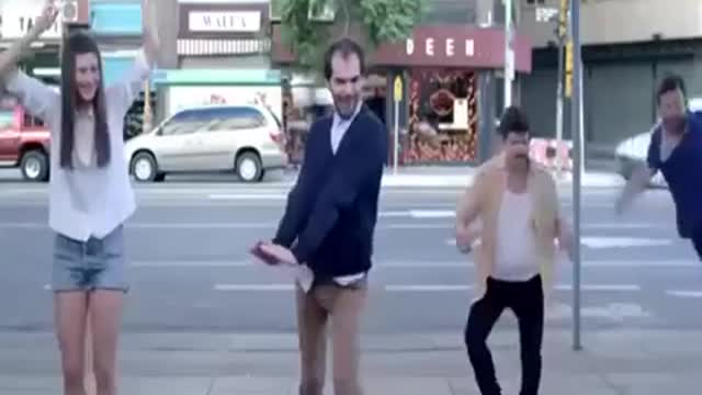 Funny dancing street