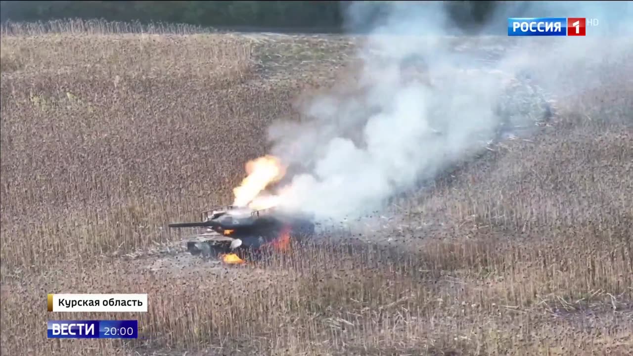 Russia destroyed a German-made Leopard 2A6 tank from the Ukrainian army in the Kursk region