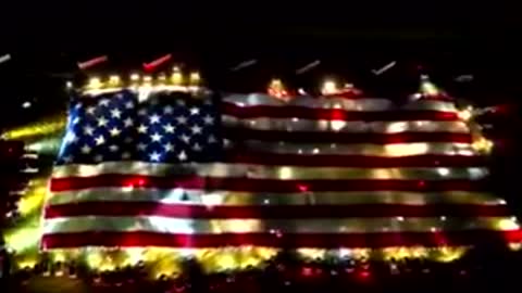 The largest American flag in the world ceremony in Sturgis, SD. July 4th, 2020.