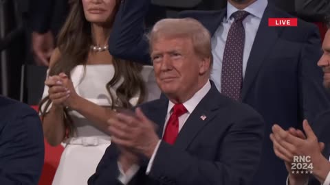 Trump, visibly emotional, makes first public appearance, since assassination attempt