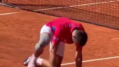 Novak Djokovic made the sign of the cross