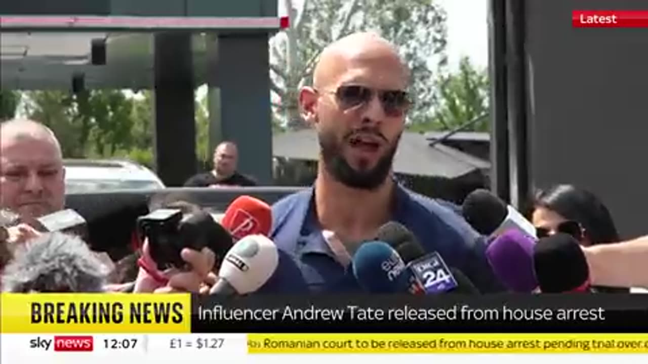 Andrew Tate speaks to the press after been released from house Arrest.(Deleted Video)#14