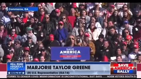 Rep. Marjorie Taylor Greene " at Trump Rally " "We have the Laptop"..of Hunter Biden.