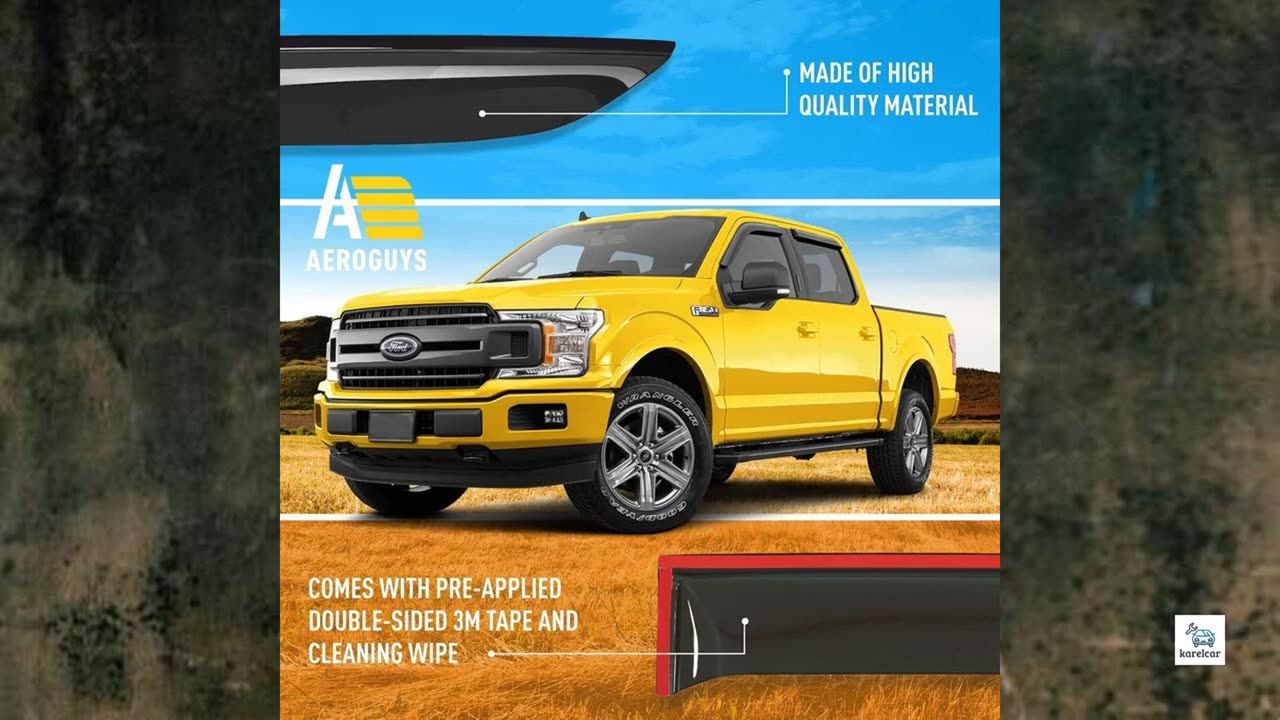 Review - Extra Durable Window Deflectors Tape-On Window Visors Rain Guards for Ford F-150