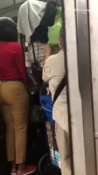 Subway doors struggle to close two women at door