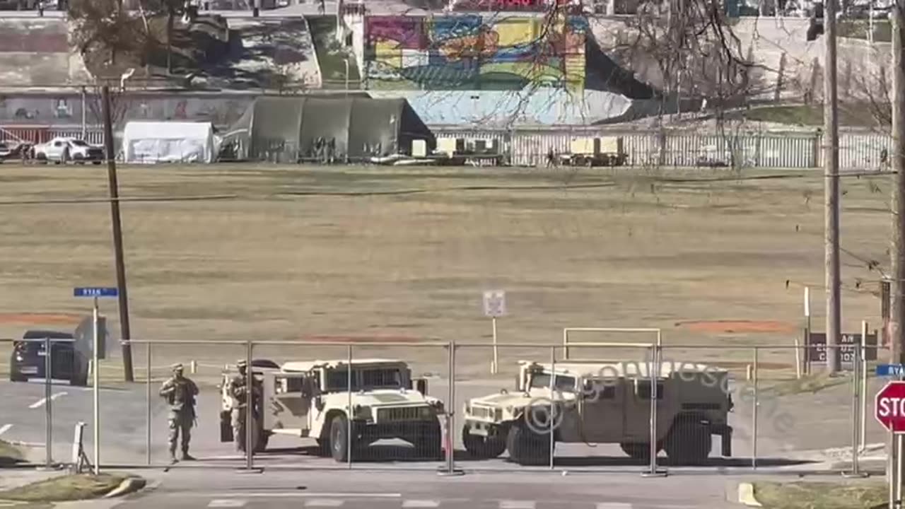 Razor wire, fencing and National Guard out by the U.S.-Mexico border in Eagle Pass, Texas