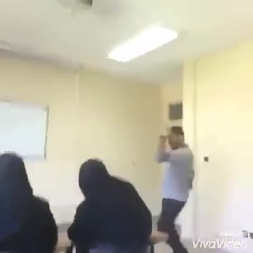 Iranian students dancing in the classroom