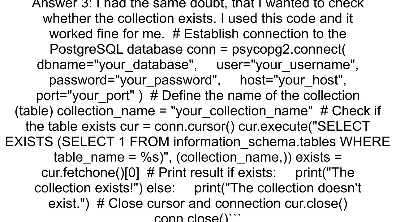 How to check if collection exists in supabase with python