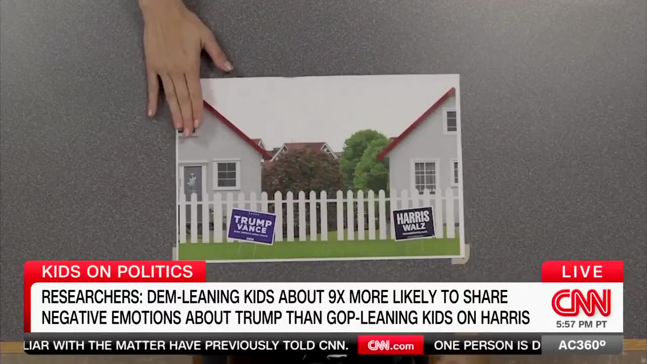 CNN: Researchers found "more extreme responses from the Blue state kids than the Red state kids."