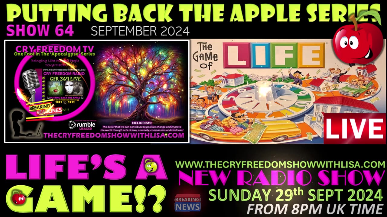 ⏰NEW RADIO SHOW PROMO⏰ Sunday 29th Sept 2024 from 8PM (UK time) LIFE'S A GAME!?