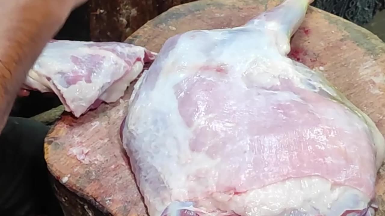 Great Spotted Pomfret Mutton Leg Cutting Live In Bangladesh