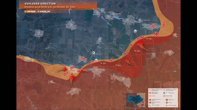 Situation in the #Ugledar Sector until 15:00 on 30 Oct 2022⚡️