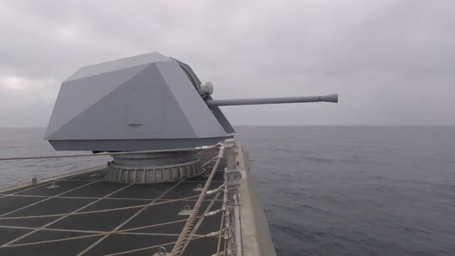 Combat Ship Live Fire with 57MM Naval Gun System