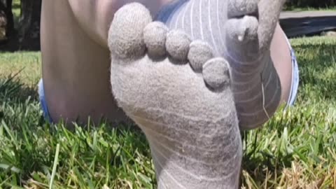 POV: Toe Socks (reading at the park)