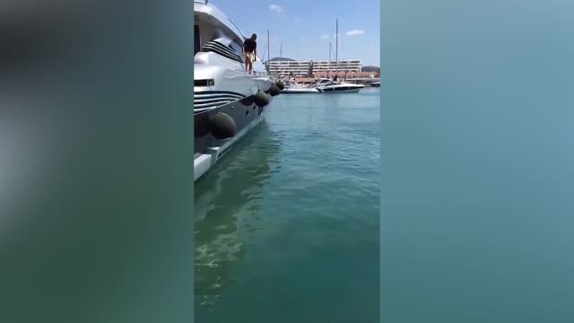 Epic: Car Parked In Water Next To Multi Million Yachts In Spain