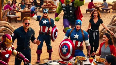 avengers running a restaurant