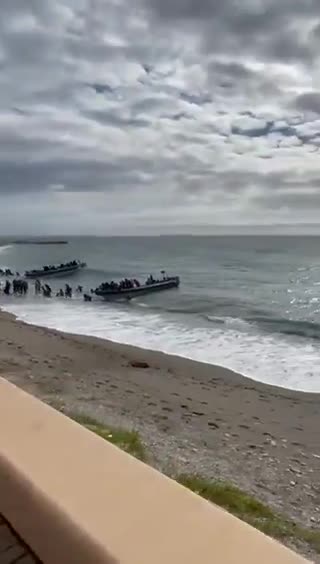 Beach invasion of illegals in Spain