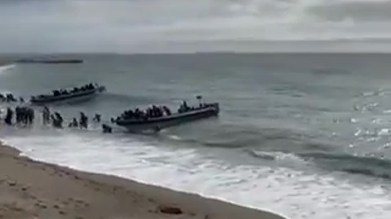 Beach invasion of illegals in Spain