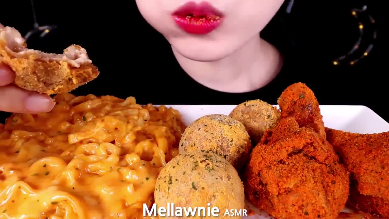 ASMR CHEESY CARBO FIRE NOODLE, FRIED CHICKEN, CHEESE BALL 까르보불닭, 뿌링클 치킨,치즈볼 EATING SOUNDS MUKBANG먹방