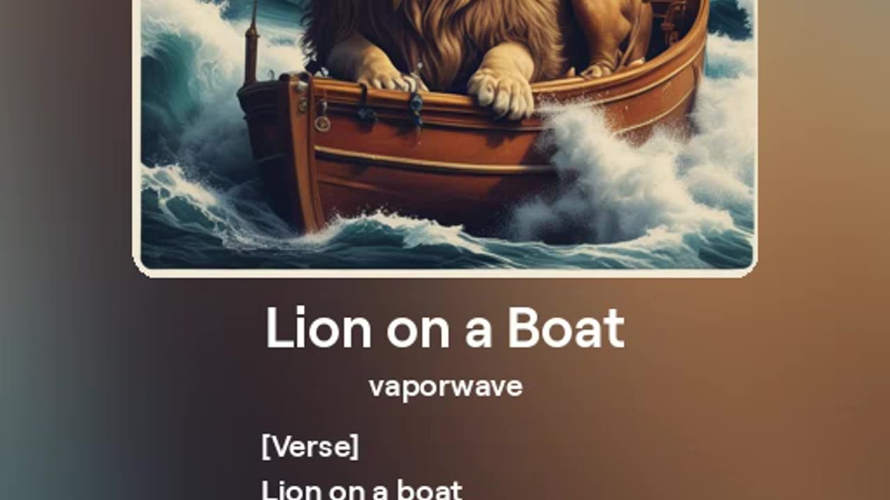 Lion on a Boat