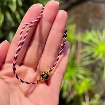 Tibetan Mantra Om Mani Padme Hum Gemstone Bracelet with Bali Gold Flower for Spirituality & Blessing