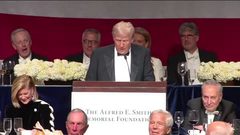 Trump calls 'White Men For Kmamala Harris' Cucks At Al Smith Dinner