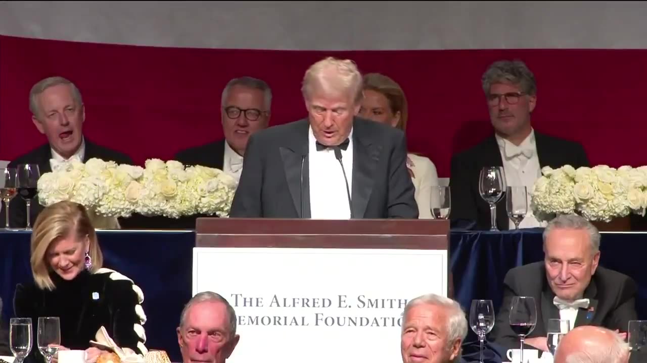 Trump calls 'White Men For Kmamala Harris' Cucks At Al Smith Dinner