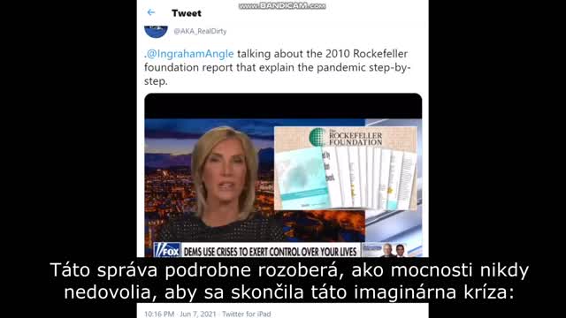 Odhalenie Fox News- Rockeffelerov scenár dnešnej pandémie a obmedzení