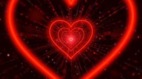 148. heart tunnel background ❤️Red Heart Neon Lights Love Heart Tunnel Loop