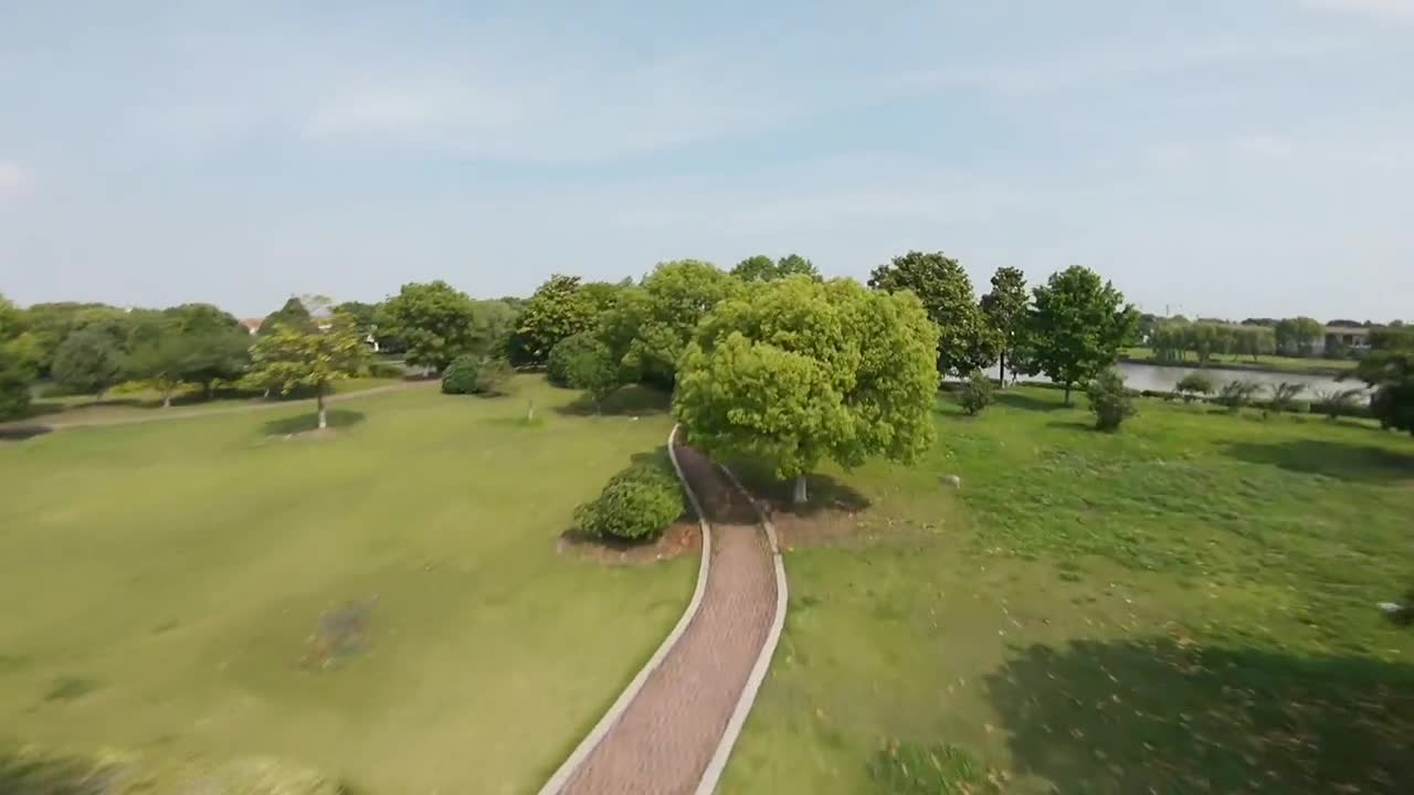 Aerial drone shot of Hangzhou Botanical Garden（1）