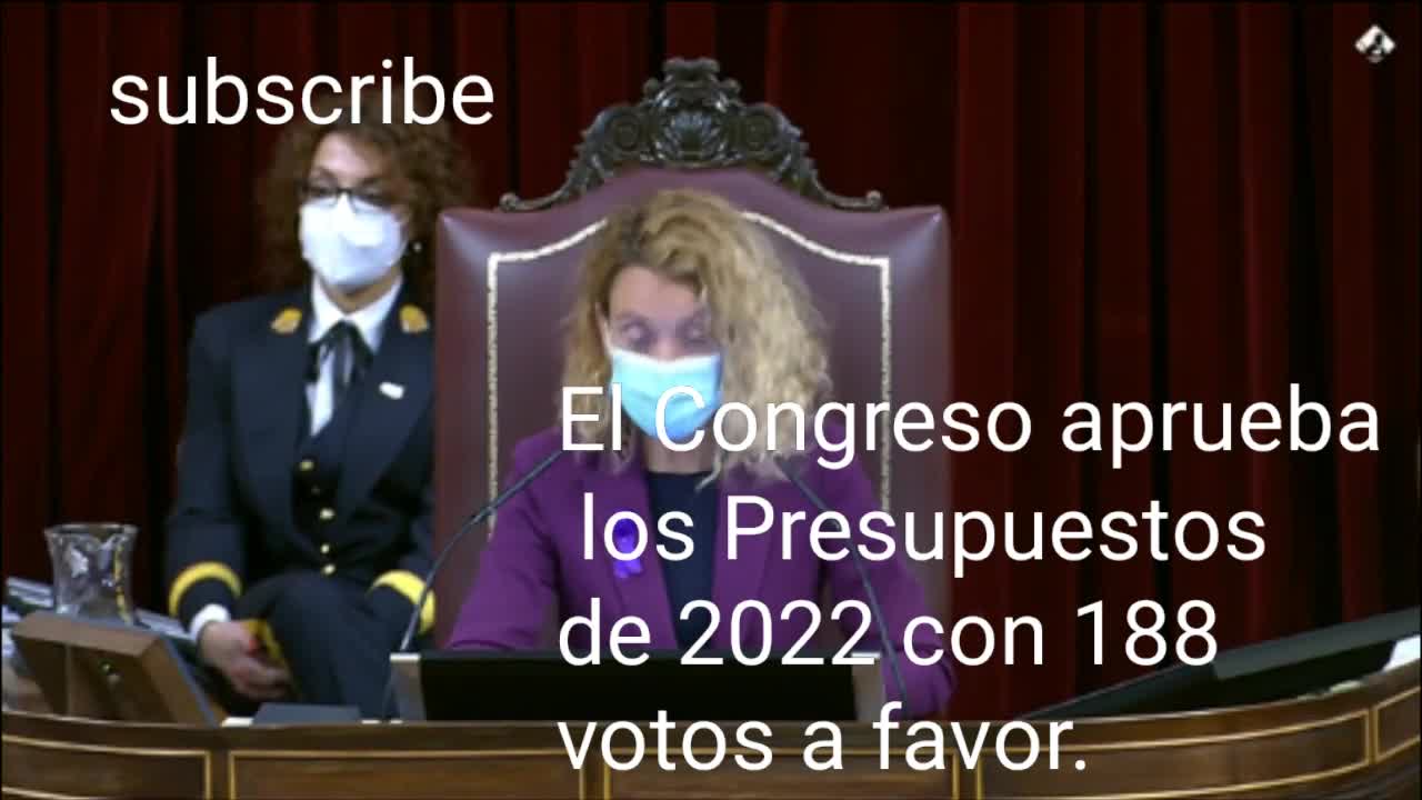 El Congreso aprueba los Presupuestos de 2022 con 188 votos a favor.