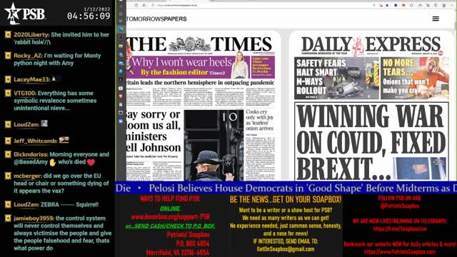(PSB) Patriot Soap Box (My Episode #117): WED 12th JAN: Replay