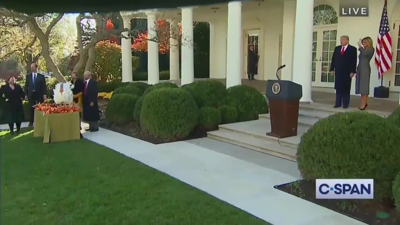 Reporter Screams RIDICULOUS Question As Trump Leaves Turkey Pardon Event