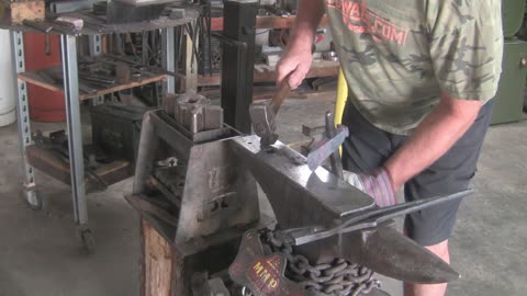 Forging a hammer hatchet from spring steel