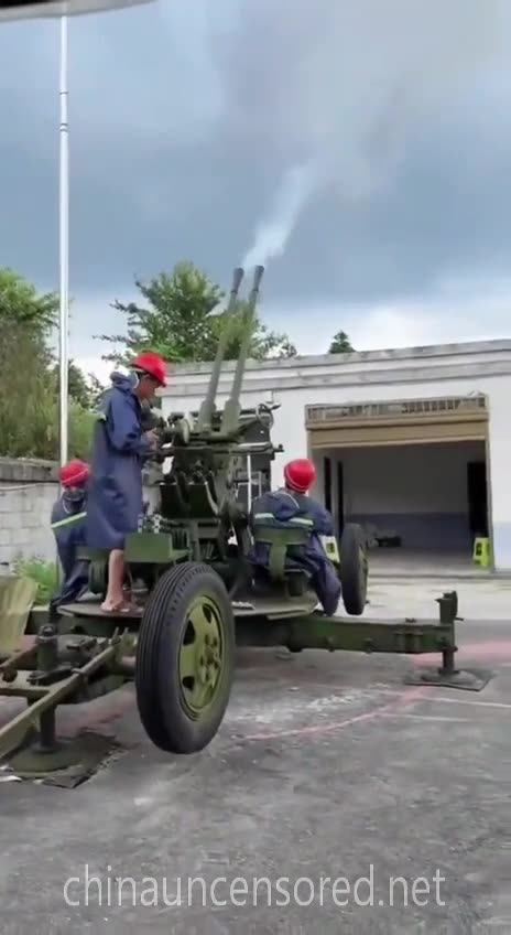 Meanwhile In China - Cloud Seeding with Anti-aircraft Guns