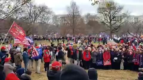 DC Rally Jan 6, 2021 - Choir Singing "Our God is an Awesome God" Outside Capitol Building