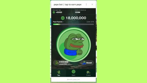 new mining pepe bot tap to earn pepe