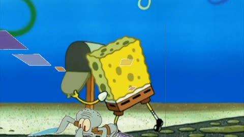 Squidward Is Playing With Tiles While SpongeBob Checks The Mailbox 📬
