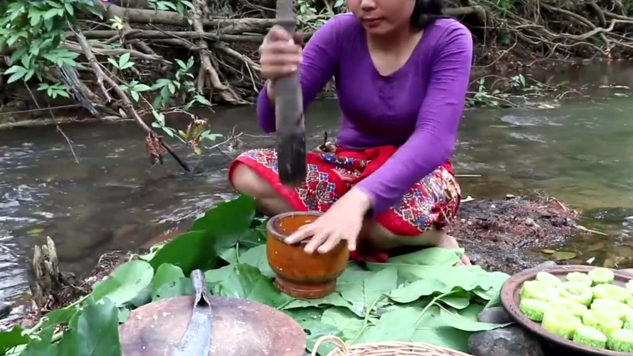 Life in jungle HD - How to Cook Pork with Bitter sprouts Taste delicious for food in Jungle # 72