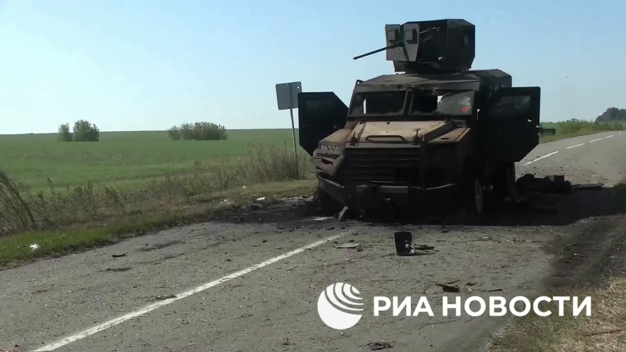 Destroyed Ukrianian vehicles in Kursk