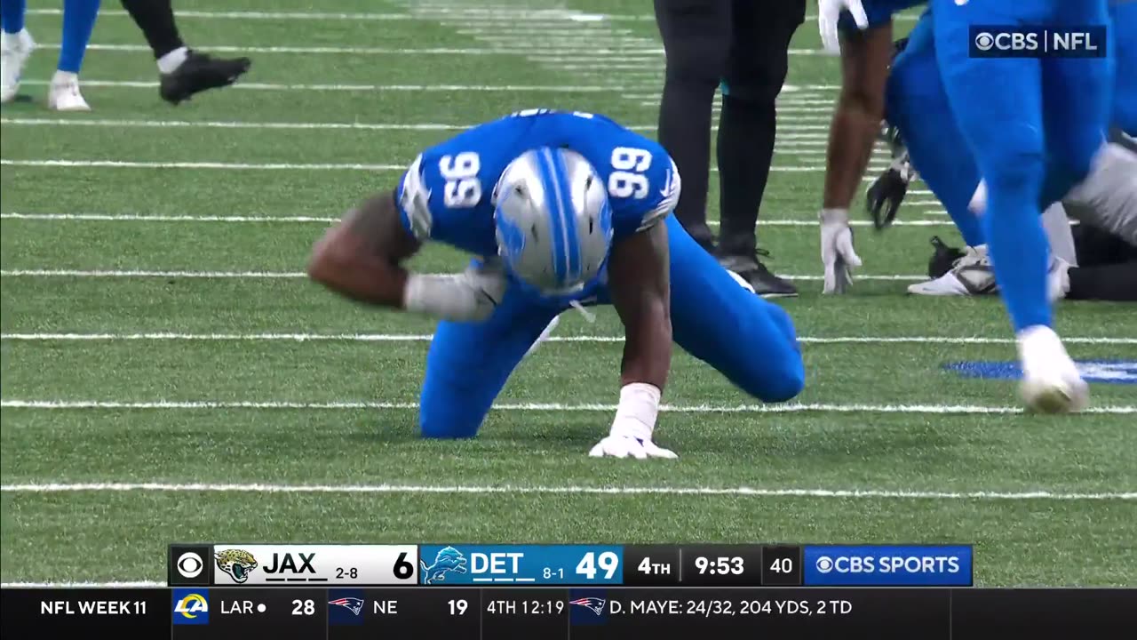 Detroit Lions celebrate with the “Trump dance.”