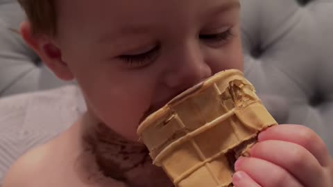 All you need for a happy life is a piece of chocolate ice cream