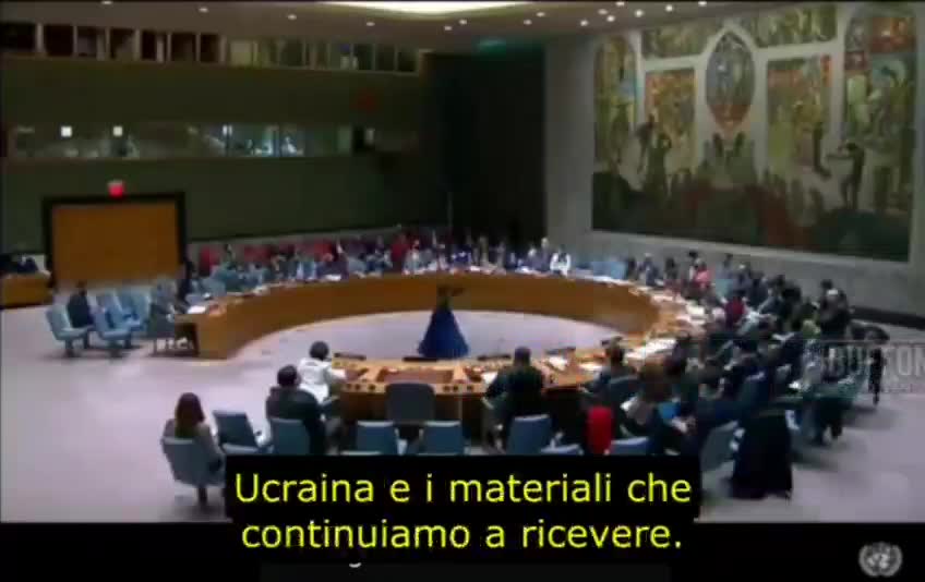 11 Marzo 2022, rappresentante della Fed Russa Vasily Nebenzya al Consiglio di Sicurezza N. U..