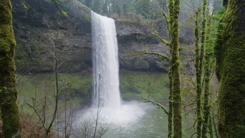 Nature Satisfying Moments With Rain And Water Fall