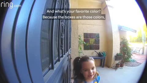 Little Girl Practices Her Girl Scout Cookie Sales Pitch Via Ring Video Doorbell Pro