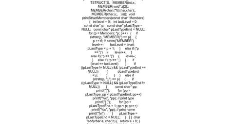 Get list of C structure members