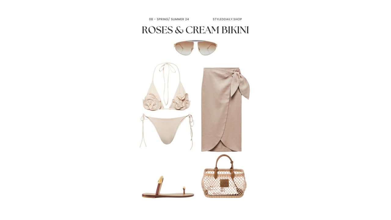 Styling a Cream Floral-appliqué Bikini | Styled Daily