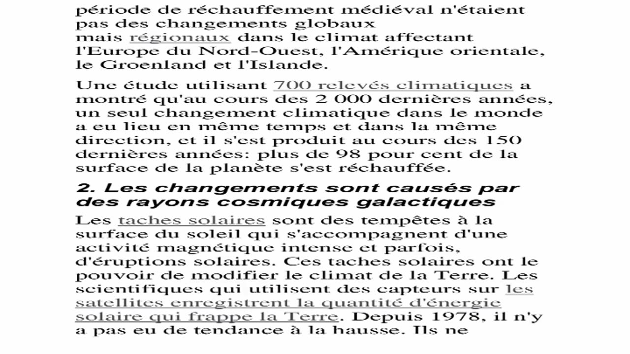 Les changements climatiques font partie du cycle naturel